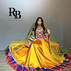 Robe traditionnelle afghane vintage pashtun, vêtements ethniques culturels faits à la main pour femmes, vente en gros, longueur au sol, manches longues - Product Image 5