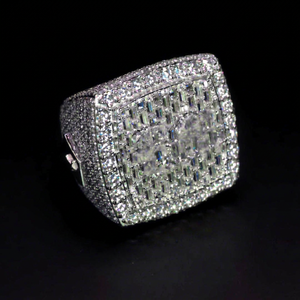 Luxury Moissanite Diamond <b>Ring</b> Iced Out <b>Silver</b> Hip Hop <b>Mens</b> Statement Jewellery - Product Image 5
