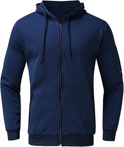 Sweat-shirt à capuche zippé pour hommes ensemble de 2 pièces vente en gros de tenues athlétiques de jogging à manches longues pour l'hiver avec logo - Product Image 5