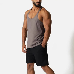 Débardeur en tricot uni pour homme, col rond, style décontracté, gris - Product Image 3