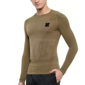 Chemises de compression pour hommes en polyester pour la musculation, vêtements de fitness, chemises de compression pour hommes - Product Image 3