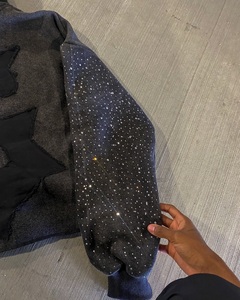 Zipper Hoodie Black Loose Rhinestone Embroidery <b>Crop</b> <b>Top</b> Y2k Retro Street <b>Men</b> Women Hip Hop Hoodie Y2k Street Hight Premium - Product Image 6