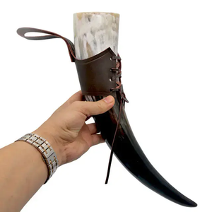 Jarra de Cerveza Viking Horn, Forma Natural Pulida, Hecha a Mano, Ajustable y Personalizable para Bodas, Hogar, Hotel, India Crescent Crafts - Product Image 4