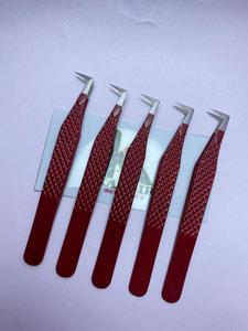 Pinces professionnelles anti-magnétiques en acier inoxydable rose bébé à 90 degrés, poignée confortable, extension de cils, débutants, professionnels, lisses - Product Image 5