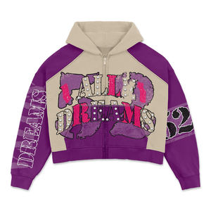 Sudadera con Capucha Personalizada para Hombre 2026, 100% Algodón, Lavado Ácido, Cierre Completo, 500gsm, Talla Grande, con Estampado de Diamantes de Imitación - Product Image 2