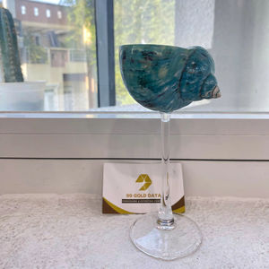 Verre à vin de coquille de Martini de tasse de conque fait à la main | Gobelet de coquille de conque 2025 coquilles créatives artisanat cadeau de saint valentin faveurs de mariage - Product Image 1