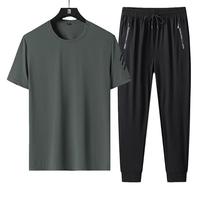 Ensemble de t-shirts pour hommes en polyester/coton, grande taille, décontracté, respirant, imprimé en sérigraphie avec logo personnalisé OEM, été, fin et ample