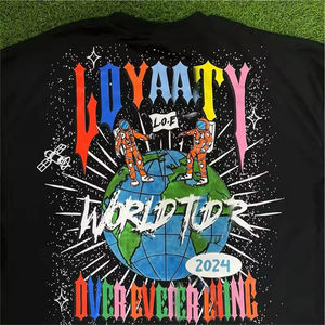 เสื้อยืดผู้ชายวินเทจโอเวอร์ไซส์ผ้าคอตตอน100% คุณภาพสูงไซส์ลายสตรีทแวร์ฟอกสีกรดซักลายกราฟิกได้ตามต้องการ - Product Image 2