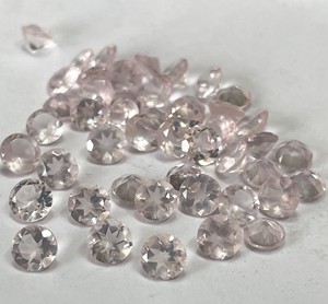 Quartz Rose Naturel Coupe Ronde 9mm Facette-Lâche Quartz Rose Rose Ronde - Product Image 1