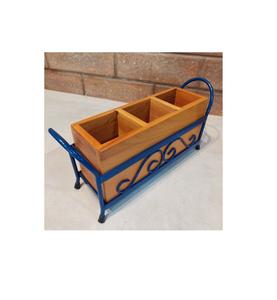 Porte-couverts en bois pour ustensiles de cuisine Design classique Porte-couverts à 2 sections de haute qualité pour accessoires de cuisine au meilleur prix - Product Image 2