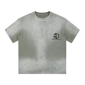 เสื้อยืดผู้ชายผ้าคอตตอนขนาดใหญ่ทรงฮิปฮอปผ้าคอตตอนโอเวอร์ไซส์ลายปักโลโก้ - Product Image 5