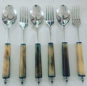 Acier inoxydable haut fini avec poignée en résine serveur à salade 2 pièces ensemble dernière conception fête de bureau et restaurant utilisé meilleure vente - Product Image 4