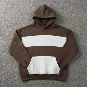 OEM/ODM 100% coton molletonné 580g, logo brodé personnalisé, coupe-vent, écologique, pull oversize à épaules tombantes, 2 sweats à capuche pour hommes - Product Image 5