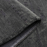 Tapis tissé à la machine en chenille unie gris anthracite Vera, lavable, à poils ras de 7 mm, en mélange doux de polyester et d'acrylique, antidérapant pour sol domestique