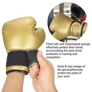 High Quality Leather MMA Boxing <b>Gloves</b> for Adults Solid Color Breathable <b>Moisture</b> Wicking Hook Loop Closure Outdoor Unisex - Product Image 5