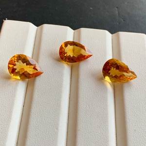 Venta al por mayor de piedras preciosas naturales de esmeralda de cristal citrino suelto en corte de pera ovalada amarilla directamente del proveedor en lote a granel - Product Image 3