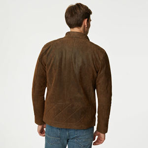 OEM/ODM Veste de course en cuir de mouton élégante pour hommes Conception personnalisée Broderie Confortable Doux Imperméable & Respirant Logo avant - Product Image 5