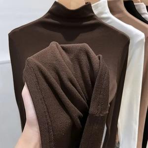 Camiseta Interior de Punto con Cuello Medio Alto, Forrada de Felpa, Gruesa, para Hombre, Moderna, para Otoño e Invierno, Versátil, 100% Algodón - Product Image 6