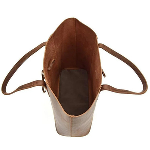 Sac fourre-tout vintage en cuir véritable, couleur unie, fermeture à fermoir, toutes saisons, usage quotidien, sac à main pour femme - Product Image 5