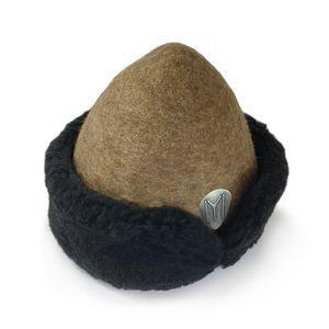 Traditional Top Quality Felt Ottoman Kayi Tribe Ertugrul Dirilis Wool <b>Hat</b> / Bork With a Metal IYI Motif - Product Image 2
