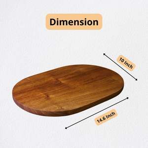 Planche à découper en bois de Sheesham, forme ovale, planche à découper en bois massif pour légumes, viande, fruits, durable, rustique, cuisine - Product Image 5