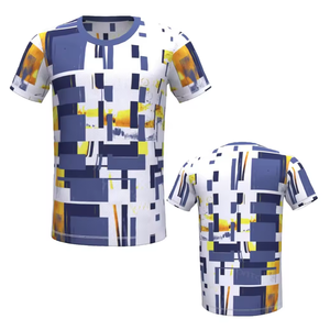 Camiseta con estampado personalizado para hombre, camisetas de algodón 100% con cuello grueso, camisetas de cuello simulado de gran tamaño lisas de peso pesado para hombre - Product Image 1