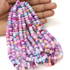 Beautiful Disco shaded opal smooth rondelle shape <b>beads</b>, 7-10mm Multi <b>color</b> shaded Opal gemstone - Product Image 4