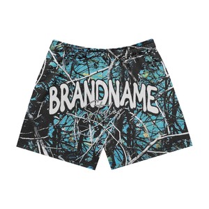 Pantalones cortos de baño transpirables de secado rápido ajustados personalizados informales con cordón de algodón y poliéster impreso con diseño de logotipo de marca personalizado - Product Image 3