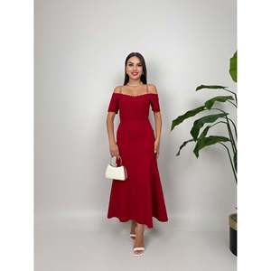 Vestido Midi Blanco con Tirantes y Detalle de Perlas y Manga Rosa missJANELL - Elegante Mezcla de Poliéster y Elastano para la Moda Femenina - Product Image 2