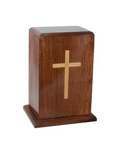 Urnes de crémation en bois de palissandre pour cendres humaines Mémorial funéraire fabriqué à la main pour adultes (croix de pin 250 pouces cubes) - Product Image 4
