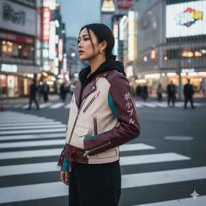 Chaqueta de Cuero Personalizada para Mujer con Diseño de Kitsune Bordado - Product Image 5