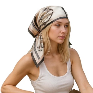 Luxury Design Print Silk Square Scarf Women Soft <b>Satin</b> Horse Hairband Neckerchief Office Hijab <b>Headband</b> Foulard Bag Ribbons Gift - Product Image 2