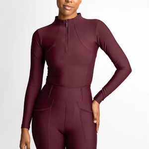 Camiseta de equitación ligera que absorbe la humedad, tejido elástico transpirable, top deportivo para mujer para montar a caballo en verano - Product Image 1