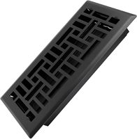 Grille de ventilation Howeall 4x10 pouces robuste et marchable, à réglage facile, en acier et plastique, noir mat