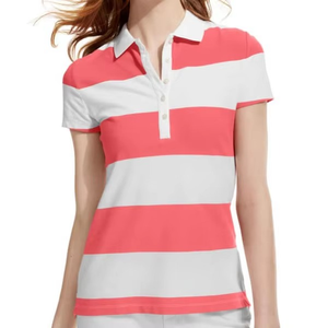 Fashionable Wholesale Price Short Sleeve <b>Polo</b> <b>Neck</b> Custom Design Striped <b>Polo</b> Shirt For <b>Ladies</b> Customized Comfortable Breathable - Product Image 6
