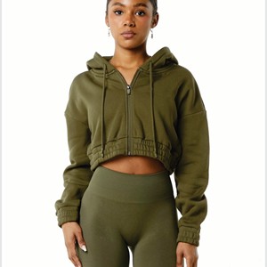 เสื้อครอปขนเชอร์ปาหนานุ่ม สไตล์เกาหลี สำหรับผู้หญิง นักเรียน ฤดูใบไม้ร่วง ฤดูหนาว มีซิปครึ่งตัว อุ่นสบาย - Product Image 2