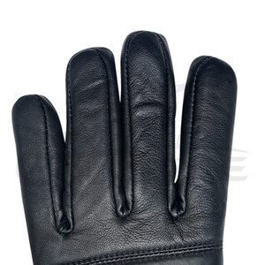 Guantes de Conducción de Cuero Negro, Cuero de Cabra Premium, Puño de Sarga, Uso Diario, Invierno, Proveedor OEM Personalizado, Guantes de Motociclismo - Product Image 3