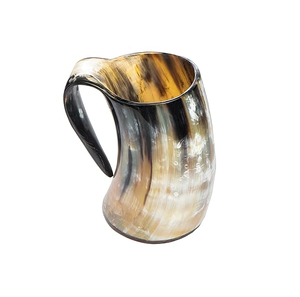 Mug en corne de buffle naturelle de haute qualité avec poignée, design moderne et luxueux, passe au lave-vaisselle, personnalisable pour la bière, le vin et les boissons - Product Image 1