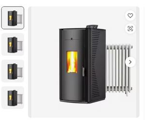 Poêle à granulés hydro à design moderne, contrôlé par WIFI, alimentation automatique en granulés, chauffage de l'eau chaude - Product Image 1