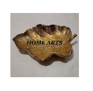 Aluminium Couleur Or Dates Snacks Plat De Service Taille Personnalisée Forme De Feuille Dates Plat De Bonbons Pour Les Meilleures Ventes - Product Image 3