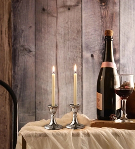 Ensemble de 2 bougeoirs coniques en nickel poli, objets décoratifs en aluminium, support à bougie en métal pour bougeoir, décoration de fête à domicile - Product Image 5