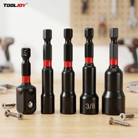TOOLJOY Jeu de douilles à cliquet magnétiques à code couleur, tige hexagonale de 1/4 pouce, phosphate noir, qualité industrielle, OEM, acier CRV