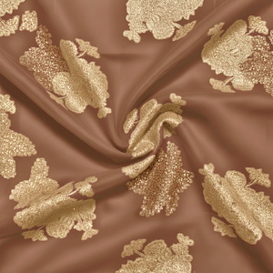 ผ้าปักเลื่อมสีทอง 100% โพลีเอสเตอร์ เป็นมิตรกับสิ่งแวดล้อม เหมาะสำหรับตกแต่งบ้านและตัดเย็บเสื้อผ้า  มีให้เลือก 10 สี สำหรับชุดกีฬาเด็กผู้หญิง - Product Image 3