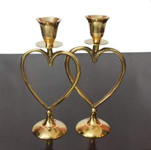 Candelabro de Latón Dorado en Forma de Corazón, Elegante Portavelas Decorativo para el Hogar y Regalos - Product Image 5