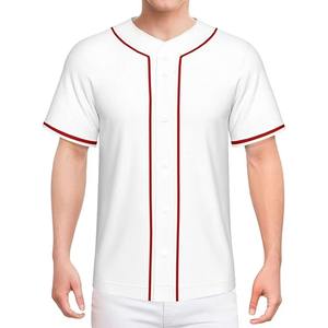 Custom <b>pink</b> <b>Ribbon</b> Full Button Breathable 100% Polyester Baseball Jersey Uniform with Sublimation Printing for Baseball Softball - Product Image 1