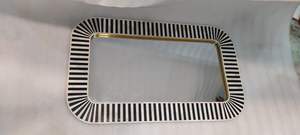 Bords incurvés modernes de miroir d'incrustation d'os de rayure noire et blanche pour l'usage décoratif - Product Image 2