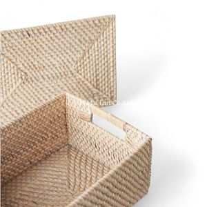 Panier de rangement en rotin naturel tissé à la main pour la chambre à coucher, la salle de bain et l'utilisation quotidienne - Product Image 2