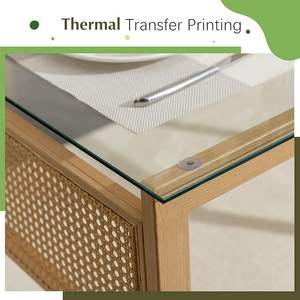 DreamCraft Ensemble moderne de 4 chaises de table à manger extensibles en rotin avec dessus en verre et décor de canne pour la maison et la cuisine Vietnam - Product Image 3