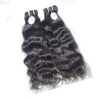 Cheveux naturels indiens Remy à boucles, texture lisse, légers, double trame machine, 100g par paquet, pour exportateurs - Super Vente