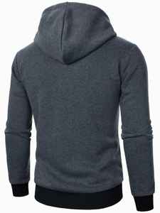 Veste coupe-vent grise élégante à capuche et extérieur personnalisation sweat à capuche en polyester bonne qualité - Product Image 5